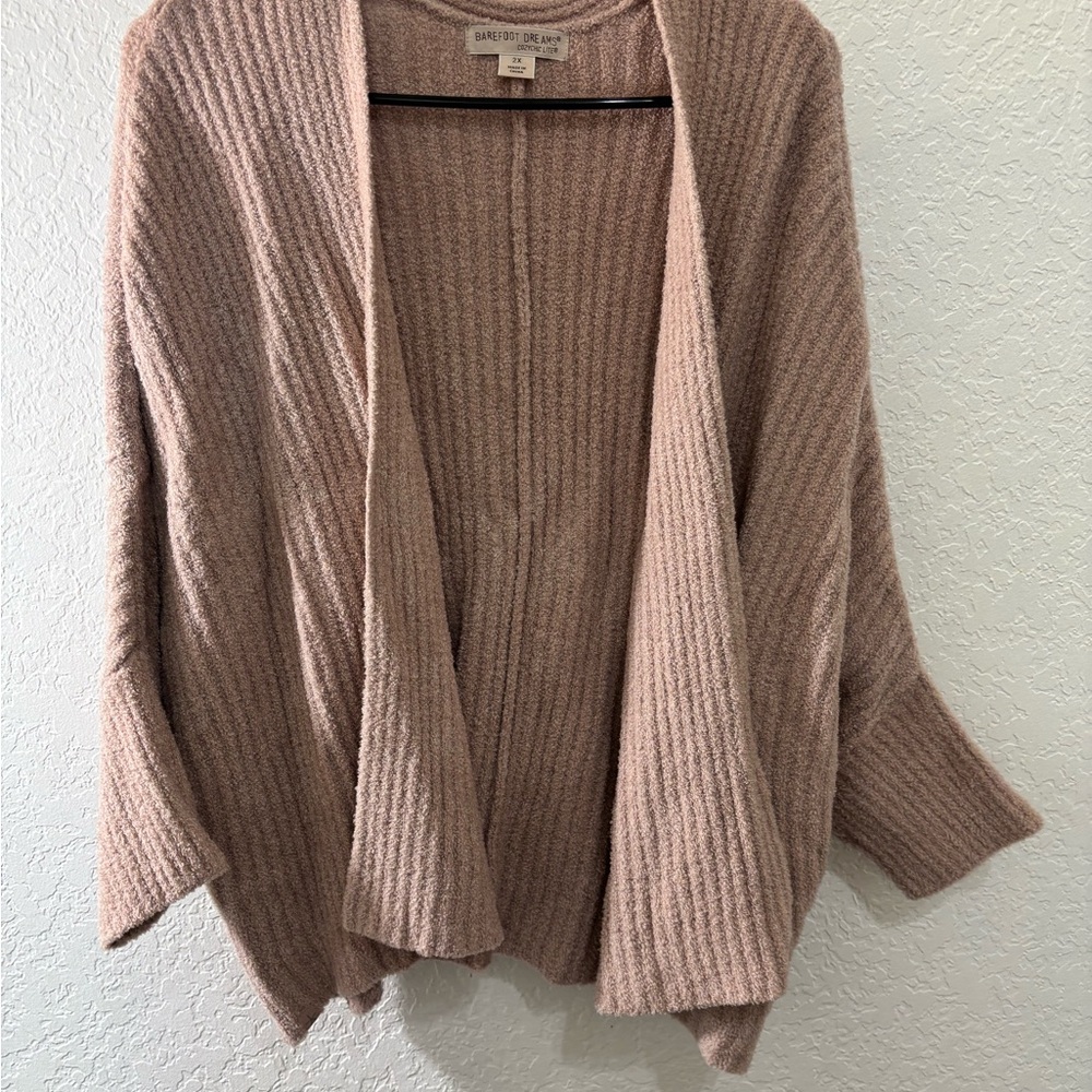Barefoot Dreams Cozy Ribbed Cardigan in Soft Pink